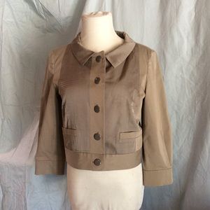 DKNY Brown Tan Large Button Lightweight Jacket